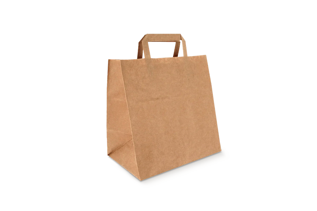 Papieren tasjes Middel kraft 28x17x29cm gerecycled