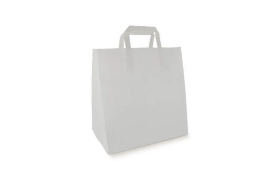 Papieren tassen Middel wit 70 gr. 28x17x29cm BIO