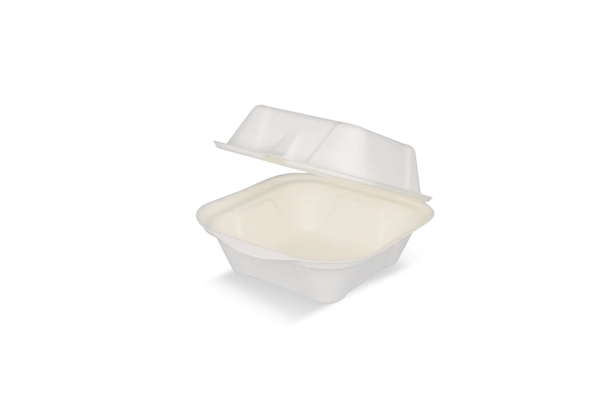 Hamburgerbakje IP7 Klein suikerriet wit BIO (500 stuks)
