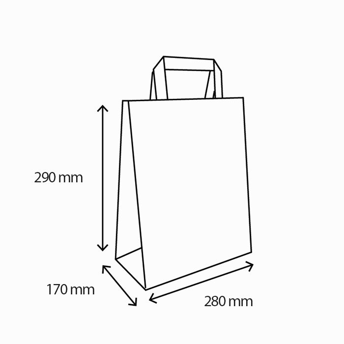 Papieren tasjes Middel kraft 28x17x29cm gerecycled