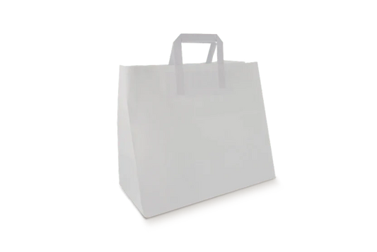 Papieren tassen Groot wit 70 gr. 32x21x26cm BIO