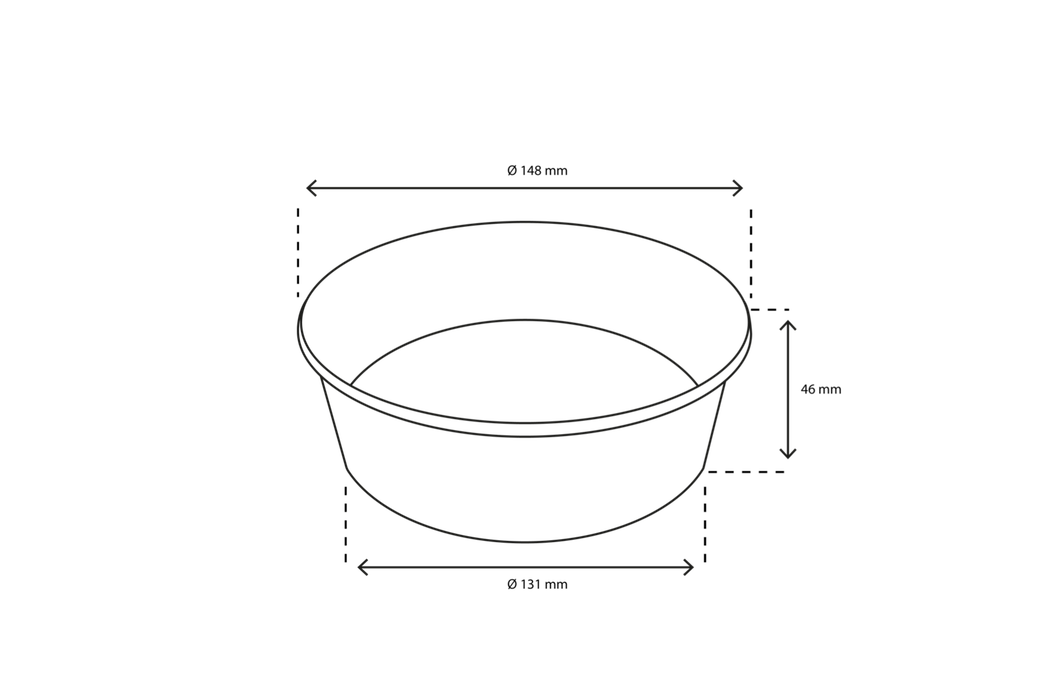Salade Poke Bowl 500ml 20oz Ø148mm kraft (300 stuks)
