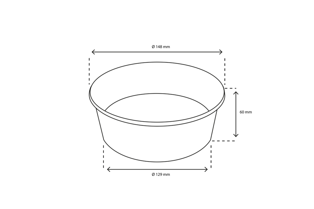 Salade Poke Bowl 750ml 26oz Ø148mm kraft (300 stuks)