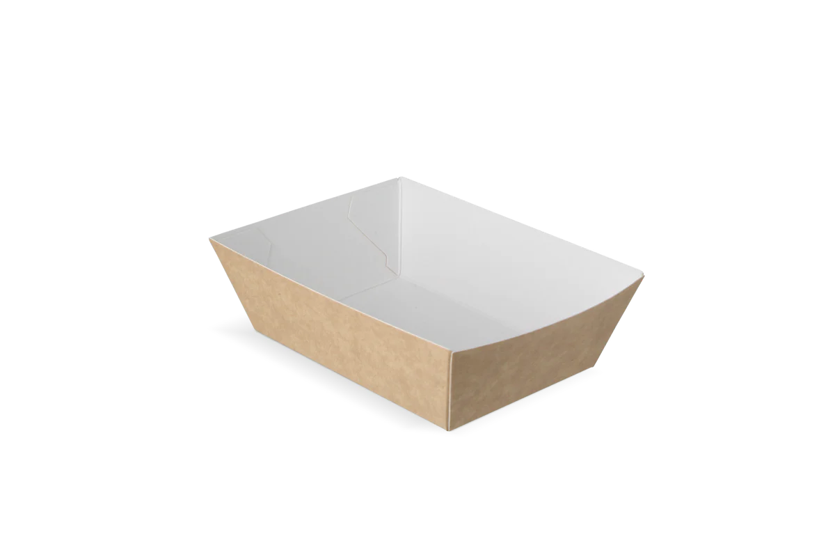 Frietbakjes A7 kraft/wit BIO (400 stuks)
