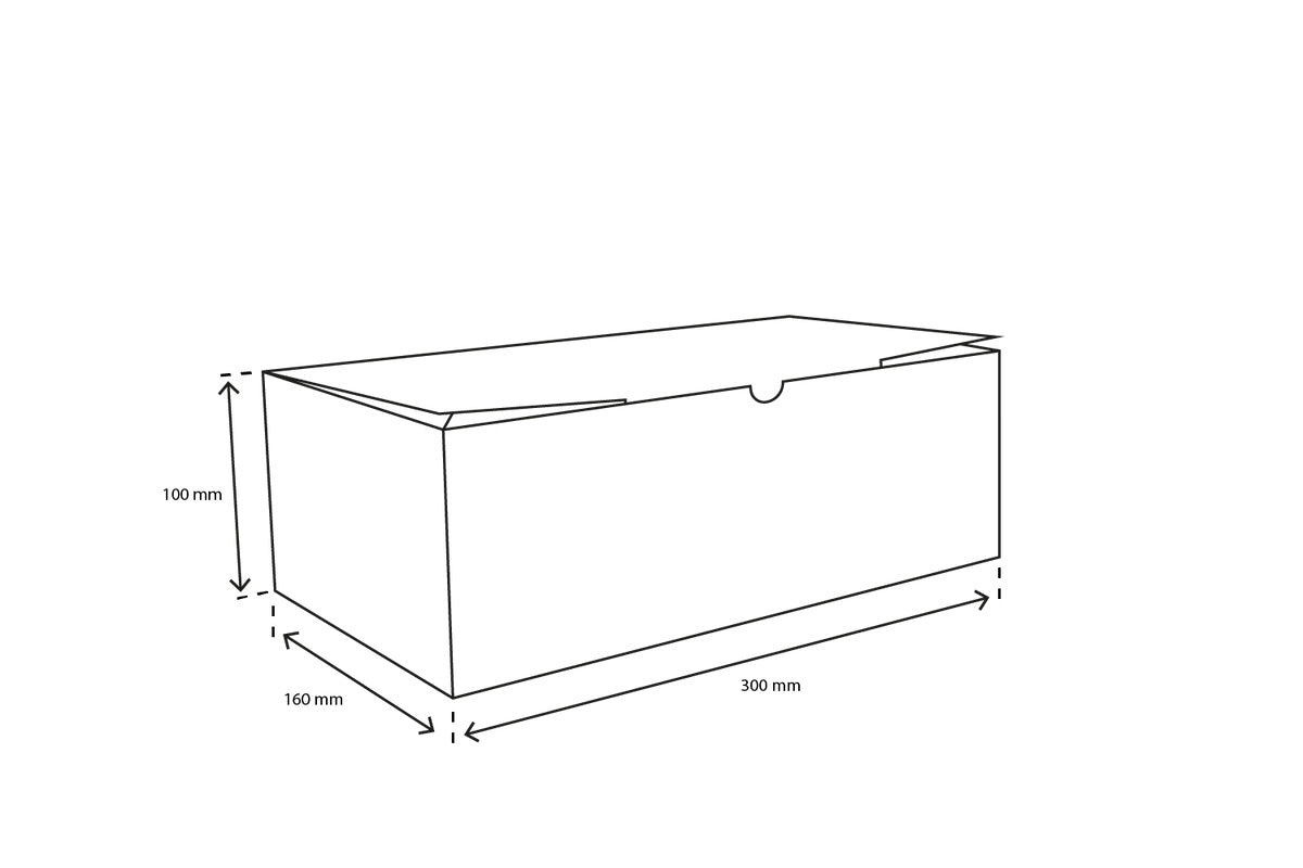 Calzone doos wit 16x30x10 cm. - Standaard Ontwerp (100 stuks)