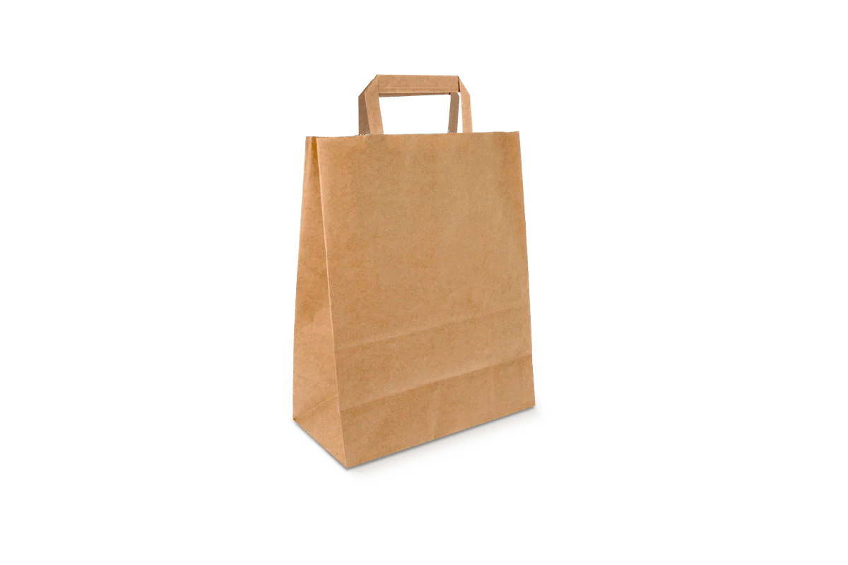 Papieren Draagtas – 22 x 10 x 28 cm – Bruin (250 stuks)