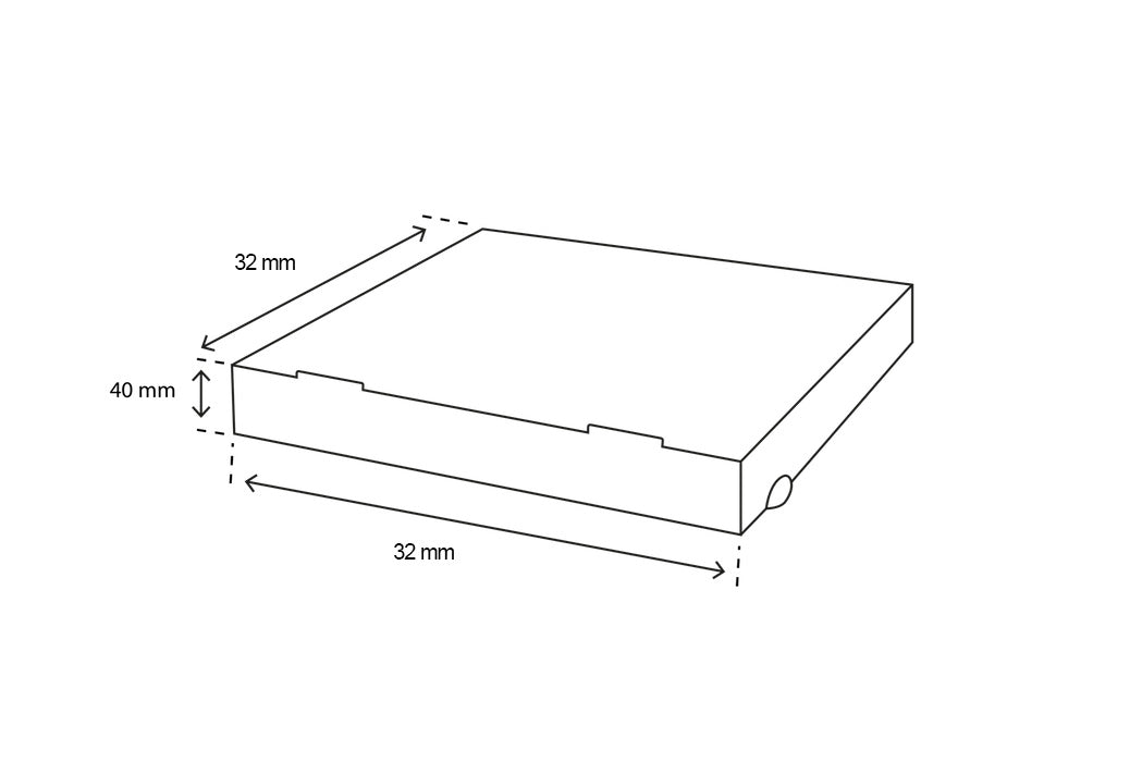 Pizzadoze 32x32x40 cm. Wit - Standaard Ontwerp (100 stuks)