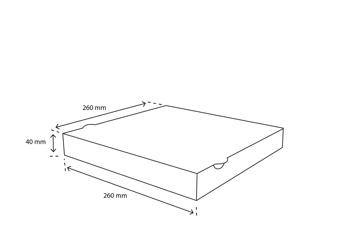 Pizza boxes 26x26x4 cm white (100 pieces)