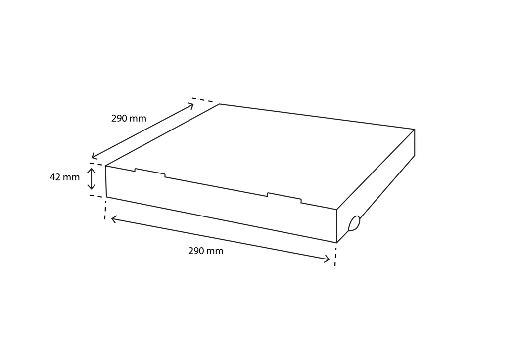 Pizzadozen 29x29x4cm kraft bruin BIO (100 stuks)