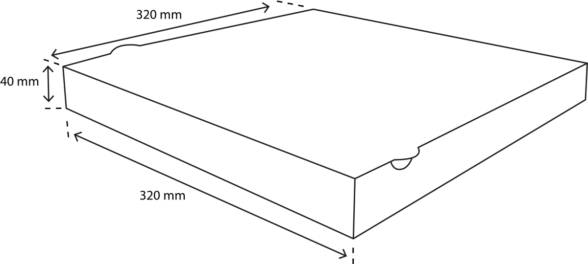 Pizzadozen 32x32x4cm kraft bruin BIO (100 stuks)