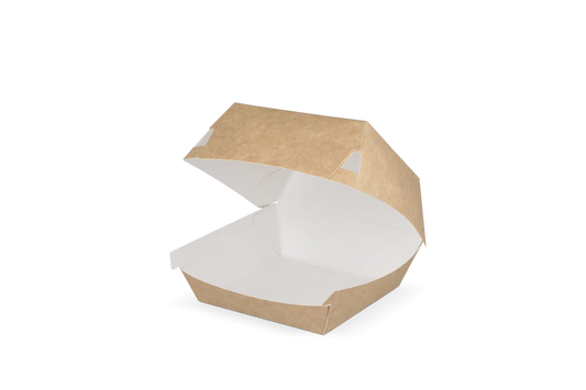 Hamburgerbakje Klein kraft/wit BIO (400 stuks)
