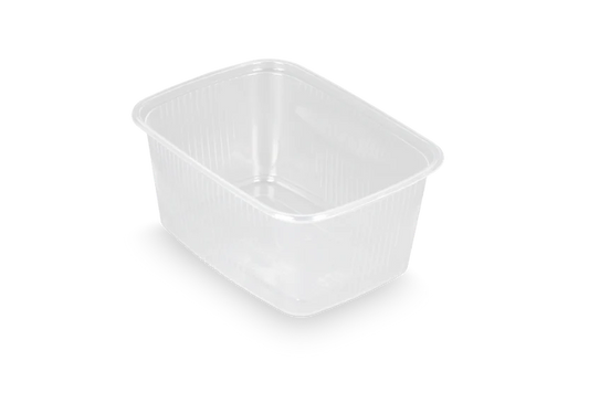 Salade & Saus bakjes 250ml 108mm rechthoekig transparant (1000 stuks)