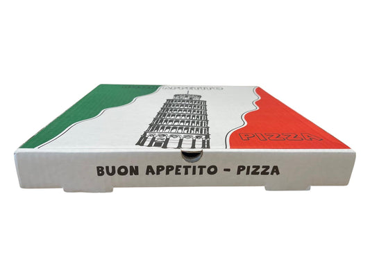 Pizzadoze 33x33x40 cm. Wit - Standaard Ontwerp (100 stuks)