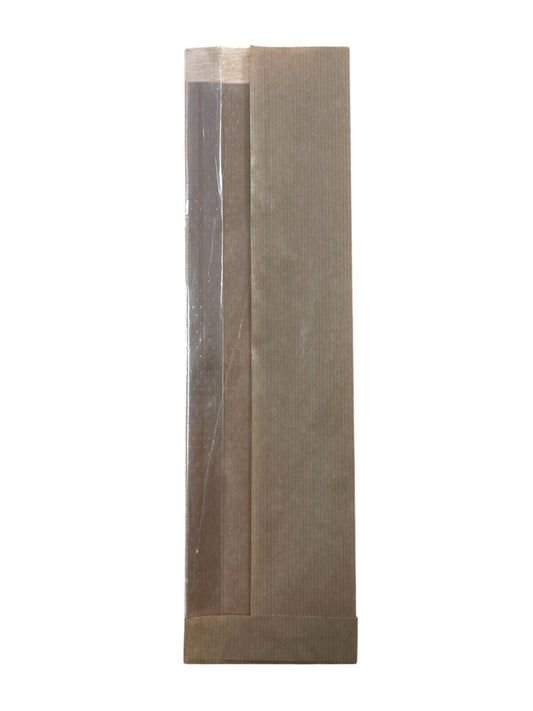 Kraft Broodzak met Venster – 36×10 cm | Verkoop per Kilo