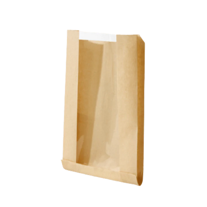 Kraft Broodzak met Venster – 40,5×20 cm | Verkoop per Kilo