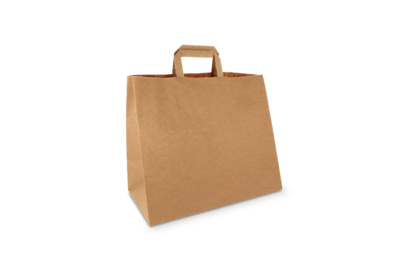 Papieren Draagtas – 32 x 17 x 27 cm –  Bruin (250 stuks)