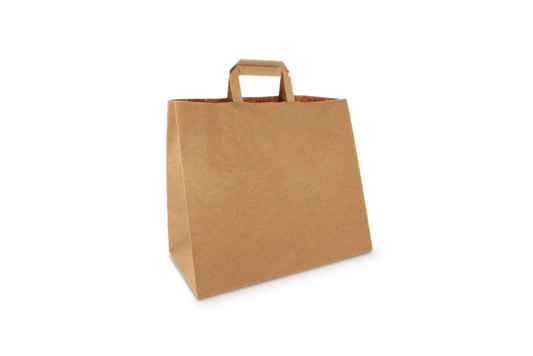 Papieren Draagtas – 32 x 17 x 27 cm –  Bruin (250 stuks)