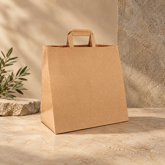 Papieren tasjes Middel kraft 28x17x29cm gerecycled