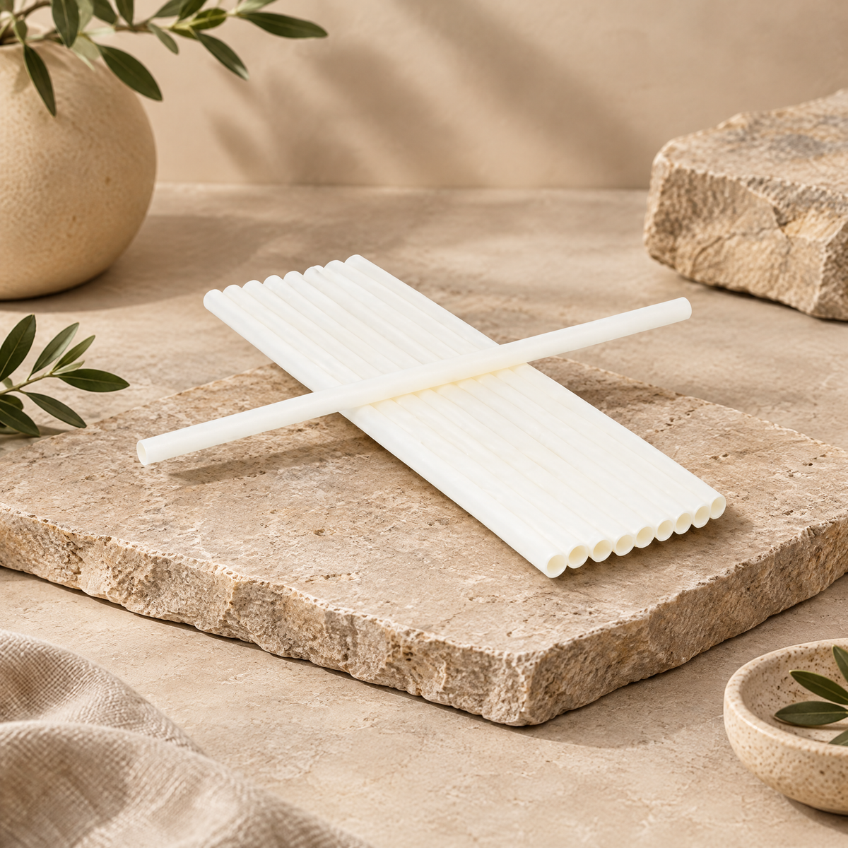 Witte Kartonnen Rietjes – 8×195 cm | 50.000 Stuks