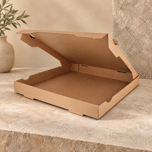 Pizza boxes 32x32x4cm kraft brown BIO (100 pieces)