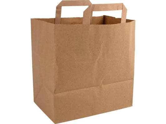 Papieren Draagtas – 26 x 17 x 27 cm –  Bruin (250 stuks)